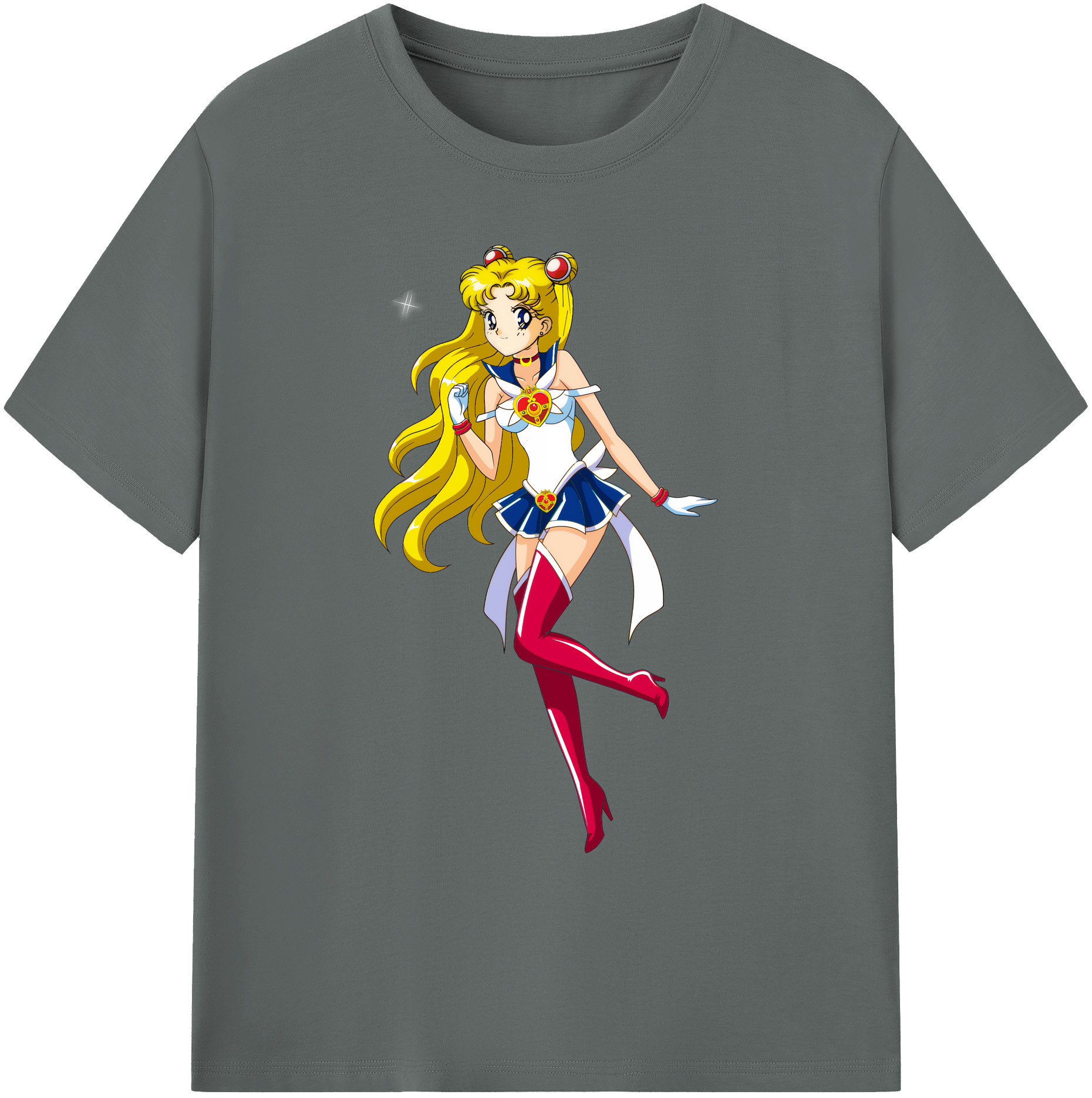 （画像用） 美少女戦士セーラームーン 月野 うさぎ つきの うさぎ Sailor Moon Tsukino Usagi 綿100％ メンズ半袖Tシャツ｜肌触りやわらか＆通気性